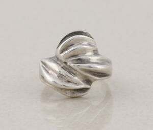 Sterling Silver Ribbed Textured Dome Ring Size 5 1/2 Petite Woman Pinky